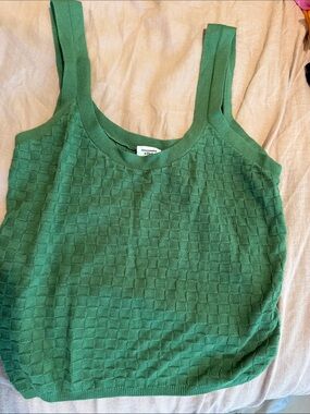 Abercrombie & Fitch Green Checkered Knit Tank